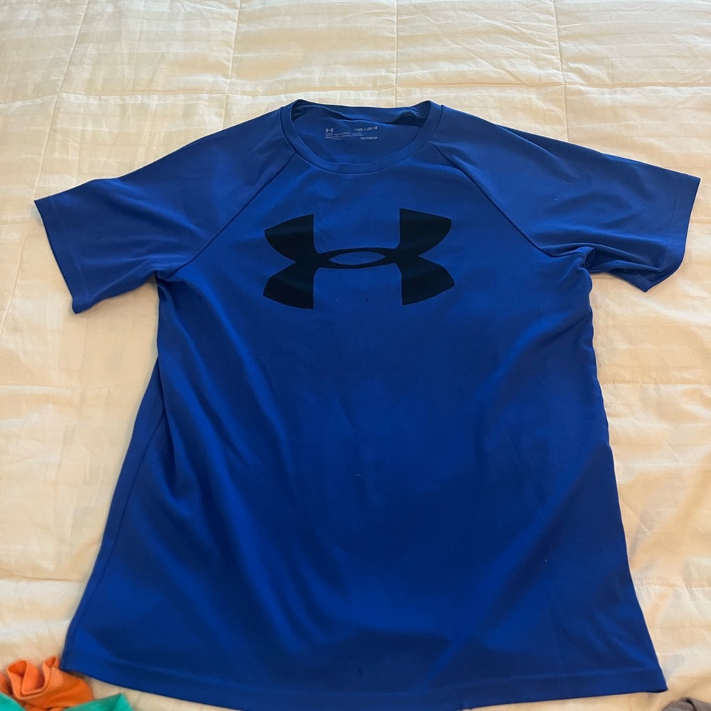 Under armor short sleeve shirt blue, YMD, heat gear